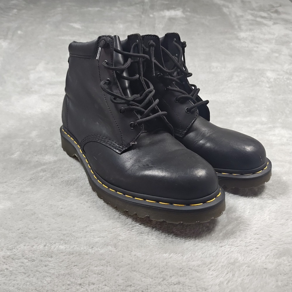Dr Martens 939 Ben Boots Men 14 Black Leather Padded Collar Ankle Combat Punk Oi